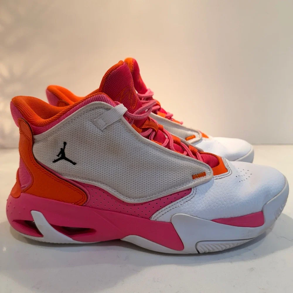 Nike Air Jordan Flight Club 91 GS Pink Orange White Size 7Y‎ DV0490-168 Hi-Top